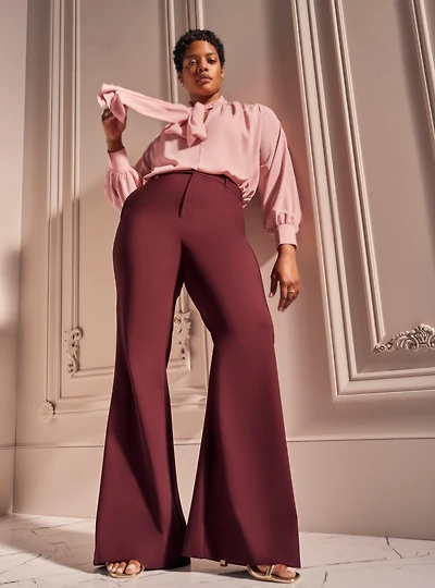 Studio High-Rise A-Line Flare Ponte Trouser