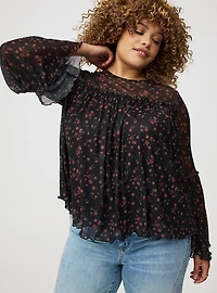 Flowy Stretch Mesh Top