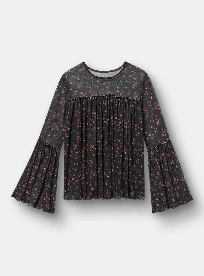 Flowy Stretch Mesh Top