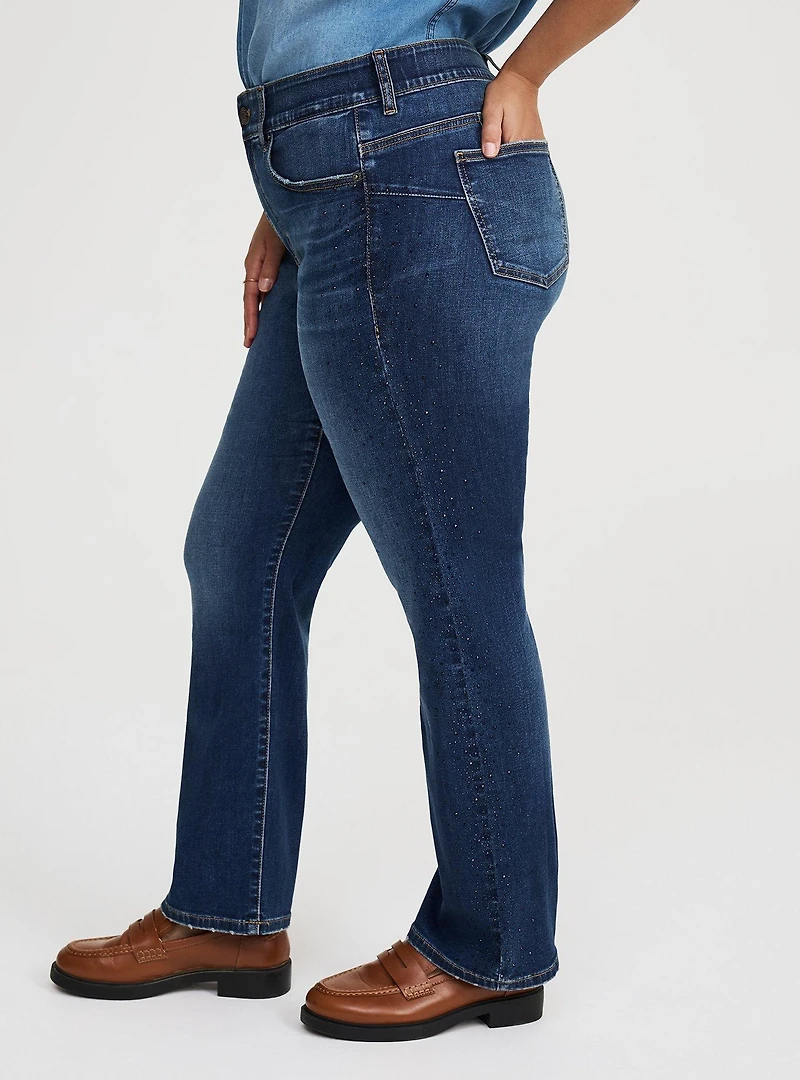 Bombshell High-Rise Rhinestones Straight Jean
