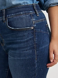 Bombshell High-Rise Rhinestones Straight Jean