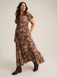 Festi Puff Sleeve Maxi Dress