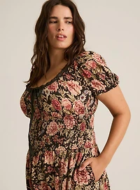 Festi Puff Sleeve Maxi Dress