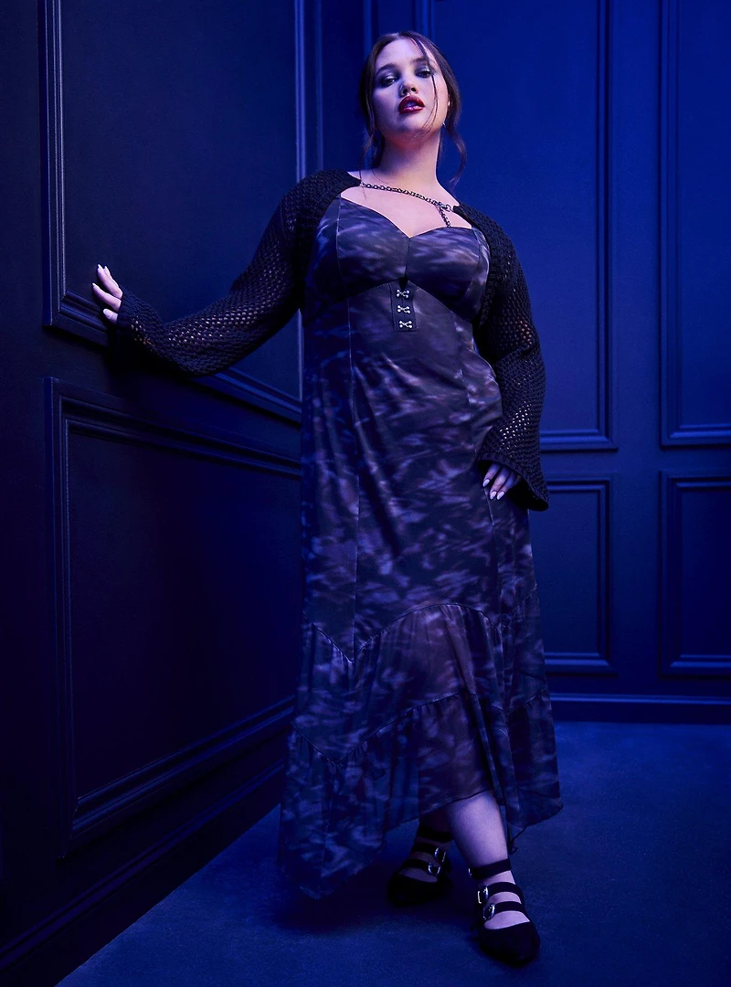 Nightfall Tiered Mesh Maxi Dress