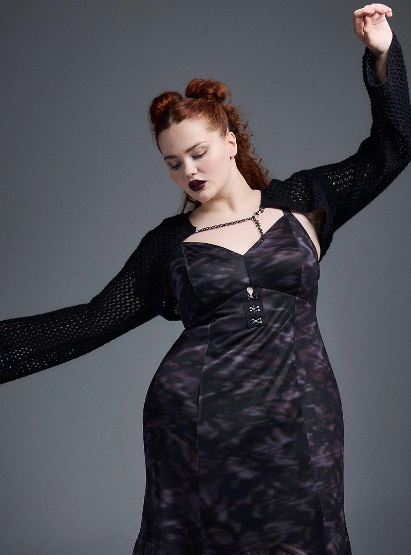 Nightfall Tiered Mesh Maxi Dress