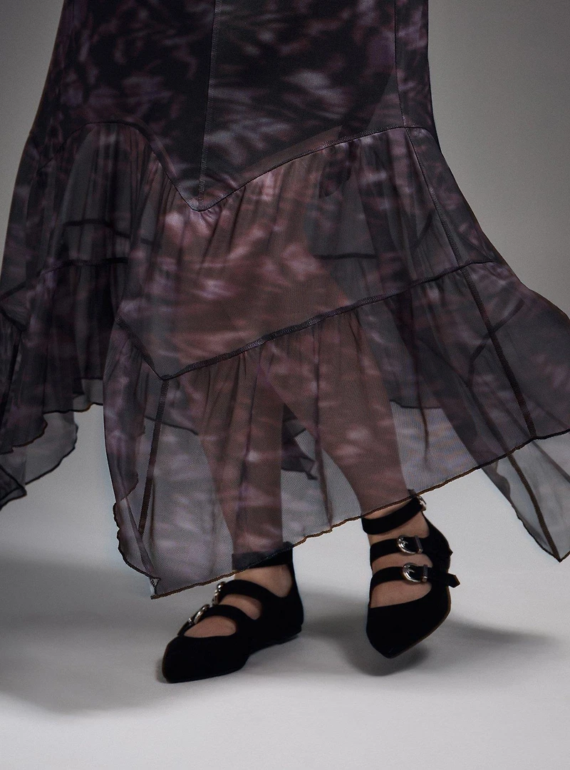 Nightfall Tiered Mesh Maxi Dress