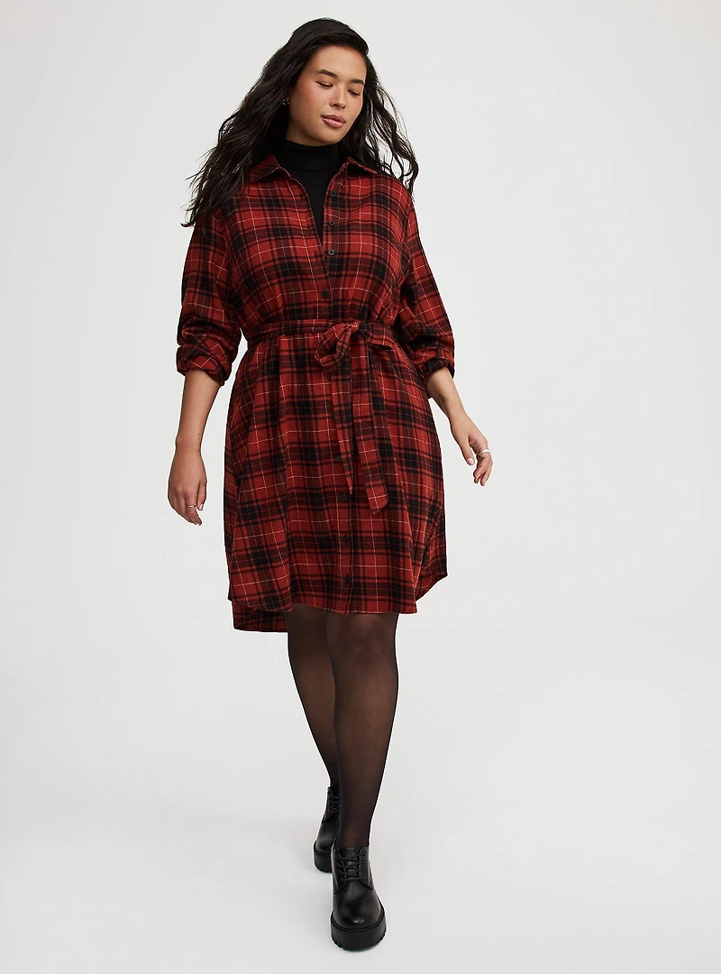 Flannel Shirt Dress