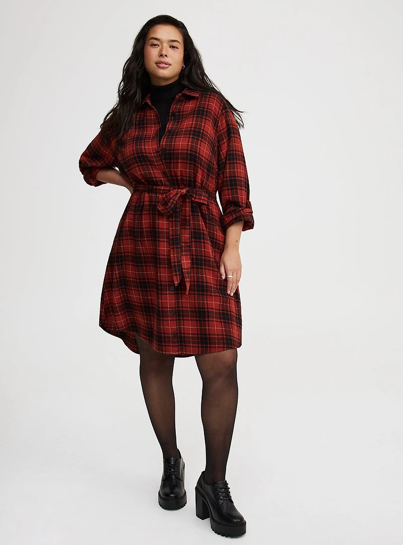 Flannel Shirt Dress