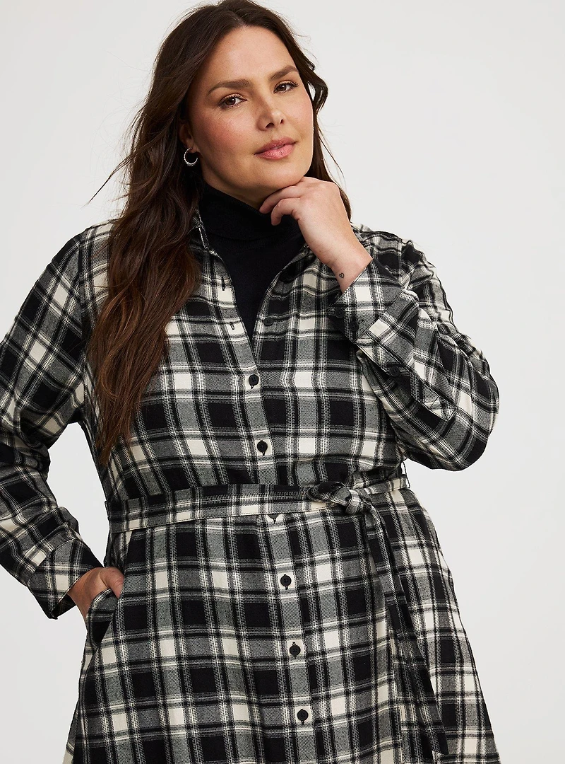 Flannel Shirt Dress