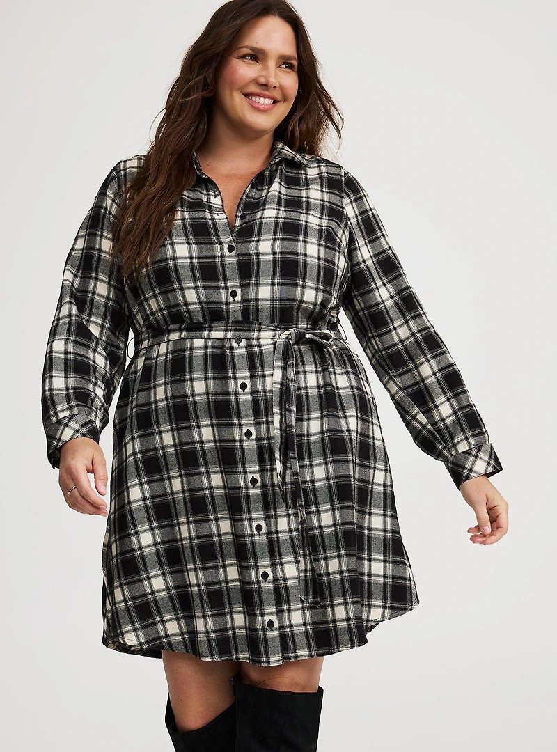 Flannel Shirt Dress