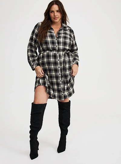 Flannel Shirt Dress