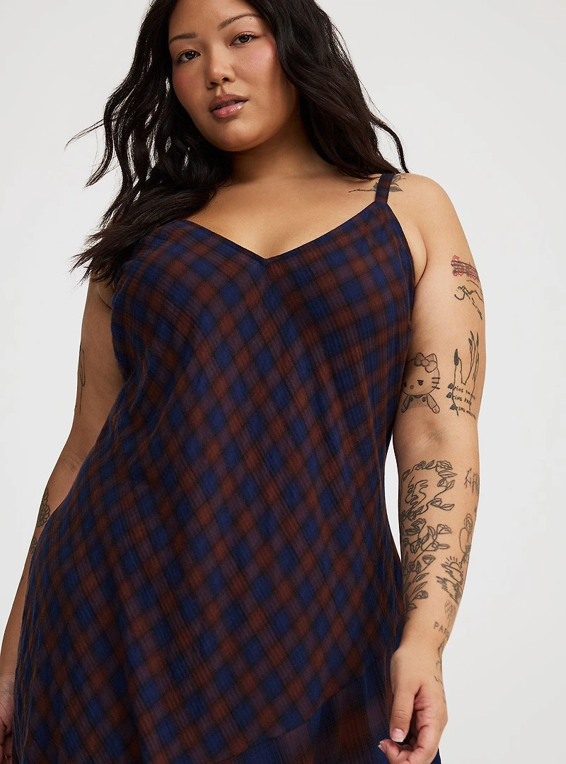 Plaid Slip Maxi Dress