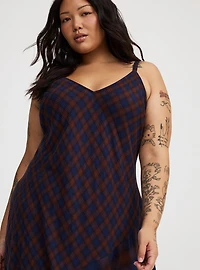 Plaid Slip Maxi Dress