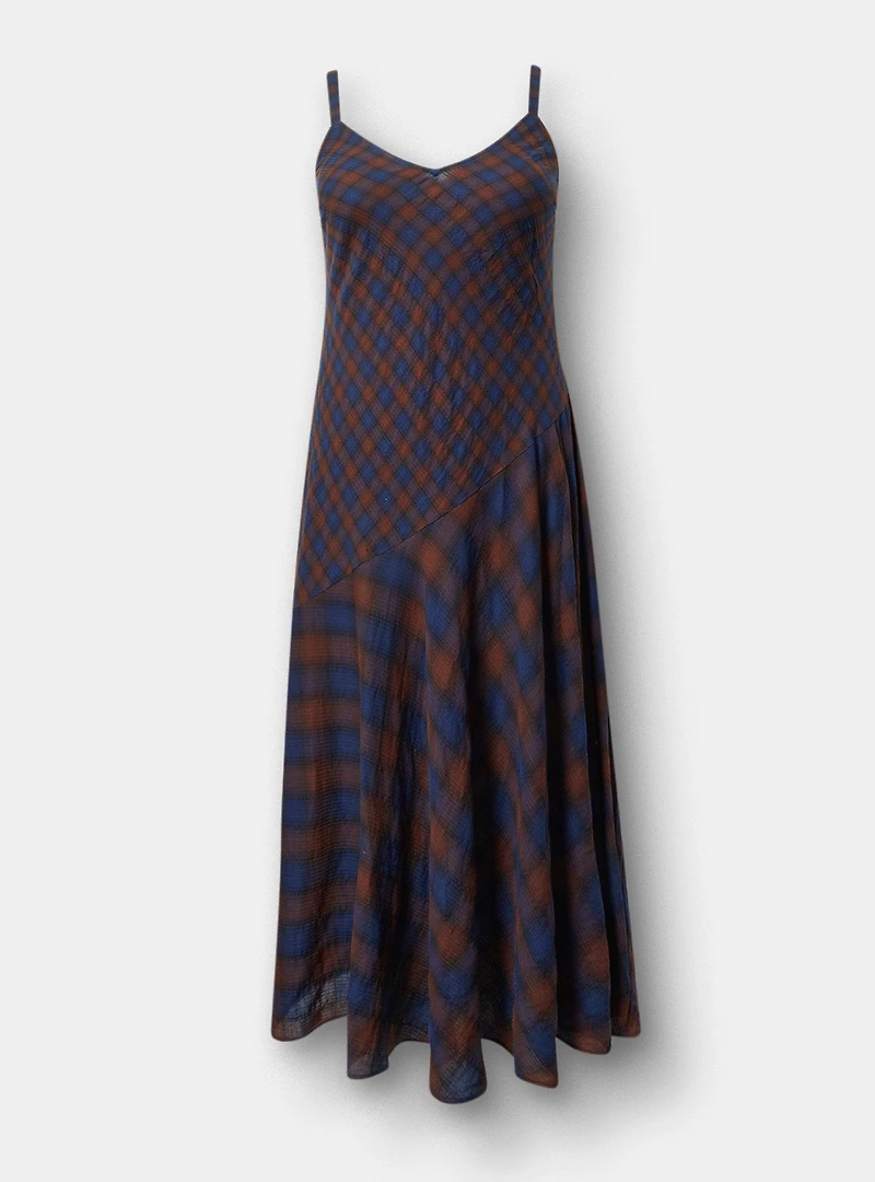 Plaid Slip Maxi Dress