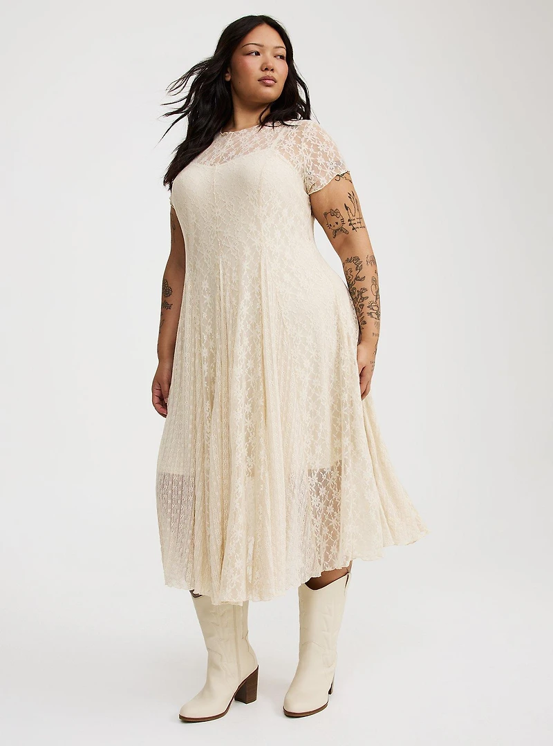 Mix Lace Maxi Dress