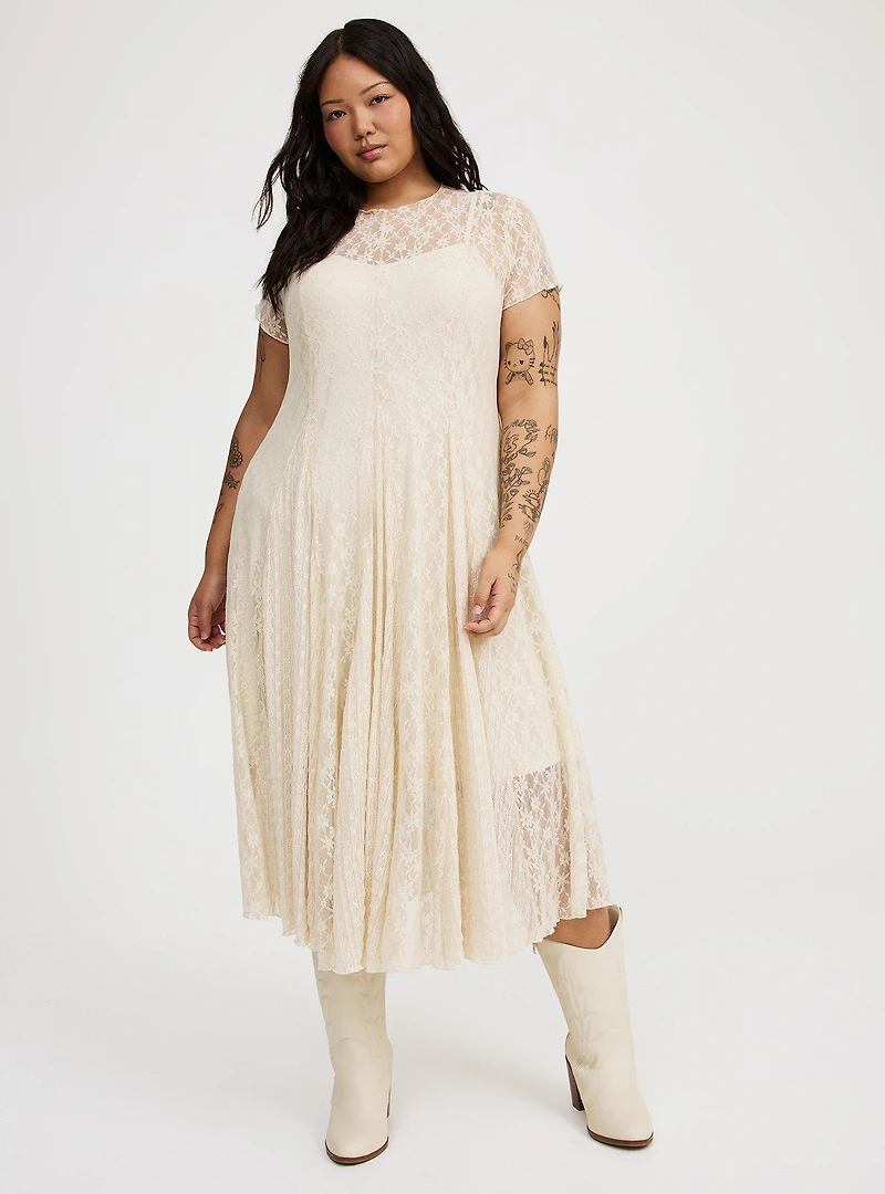 Mix Lace Maxi Dress