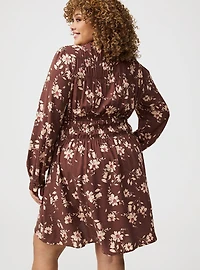 Smocked Ruched Mini Dress