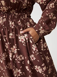 Smocked Ruched Mini Dress