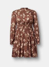 Smocked Ruched Mini Dress