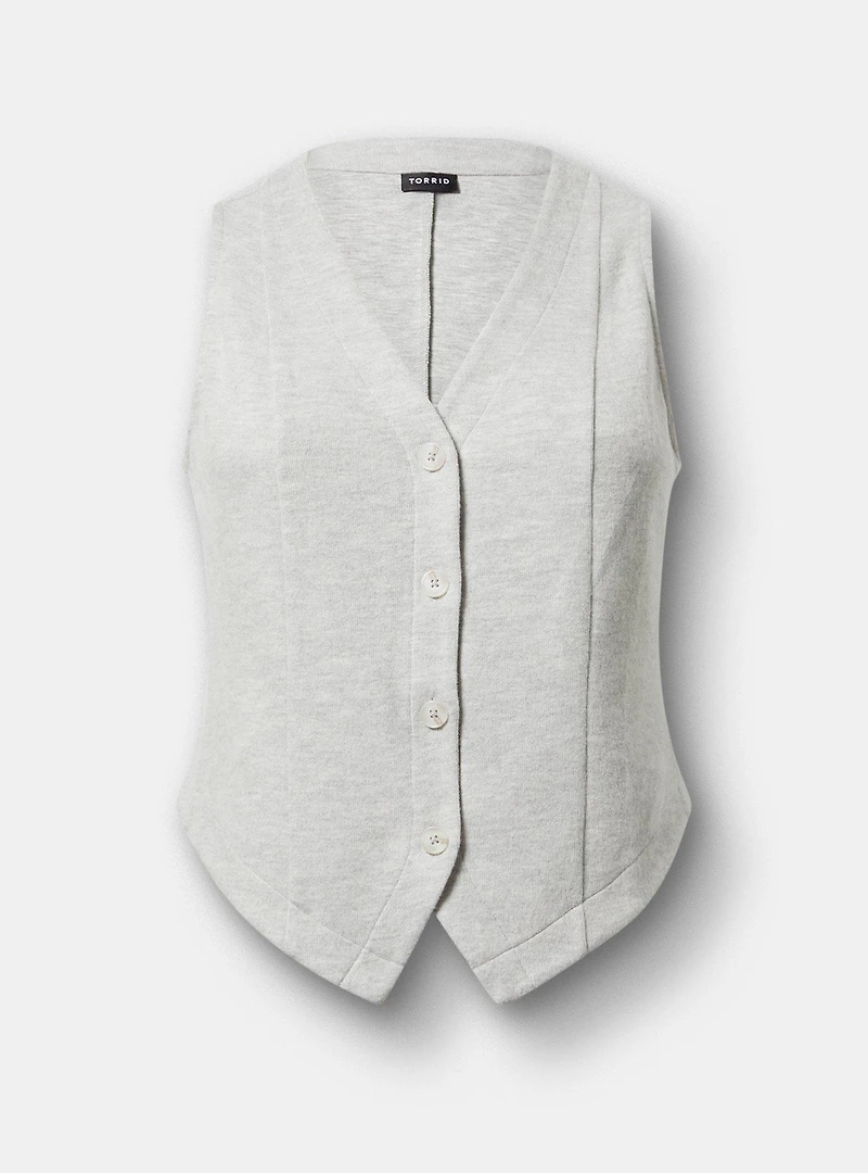V-Neck Button-Up Vest
