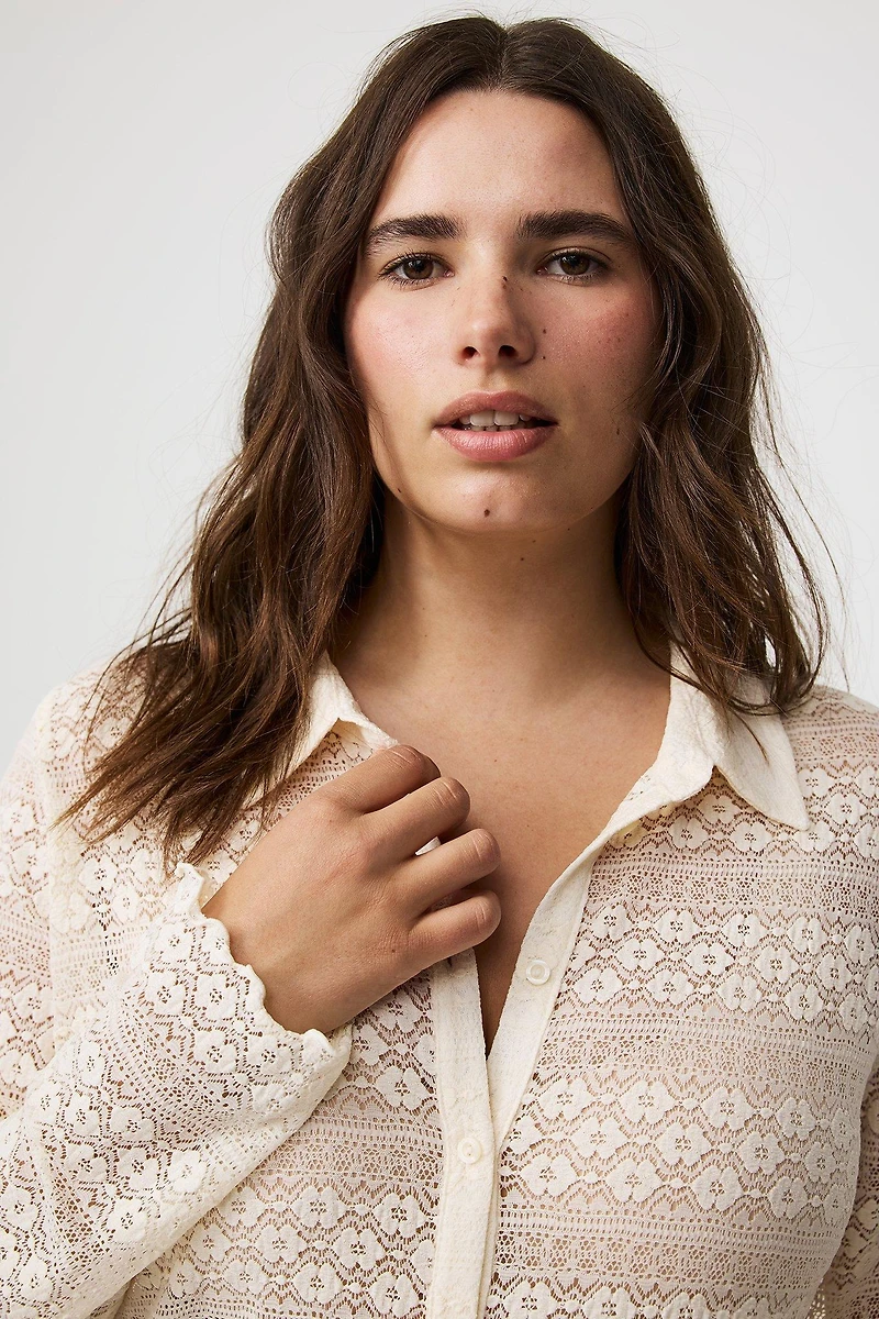 Collared Button-Up Top