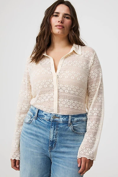Collared Button-Up Top