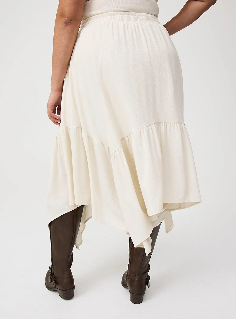 Tiered Hanky Hem Maxi Skirt