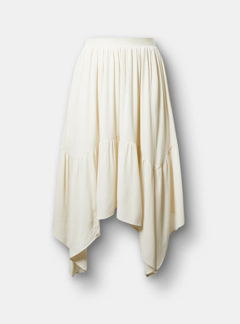 Tiered Hanky Hem Maxi Skirt