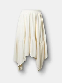 Tiered Hanky Hem Maxi Skirt