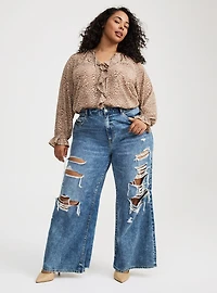 Ruffle Tie-Front Blouse