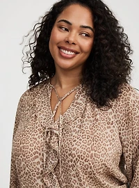Ruffle Tie-Front Blouse