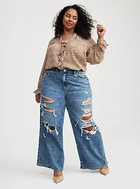 Ruffle Tie-Front Blouse