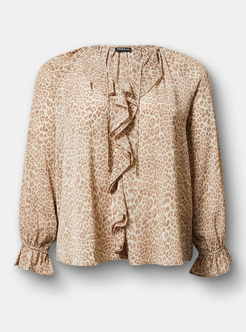 Ruffle Tie-Front Blouse