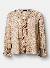Ruffle Tie-Front Blouse