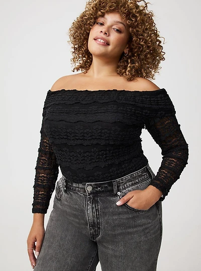 Off-Shoulder Lace Top
