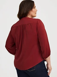 Harper Crepe de Chine Blouson Blouse