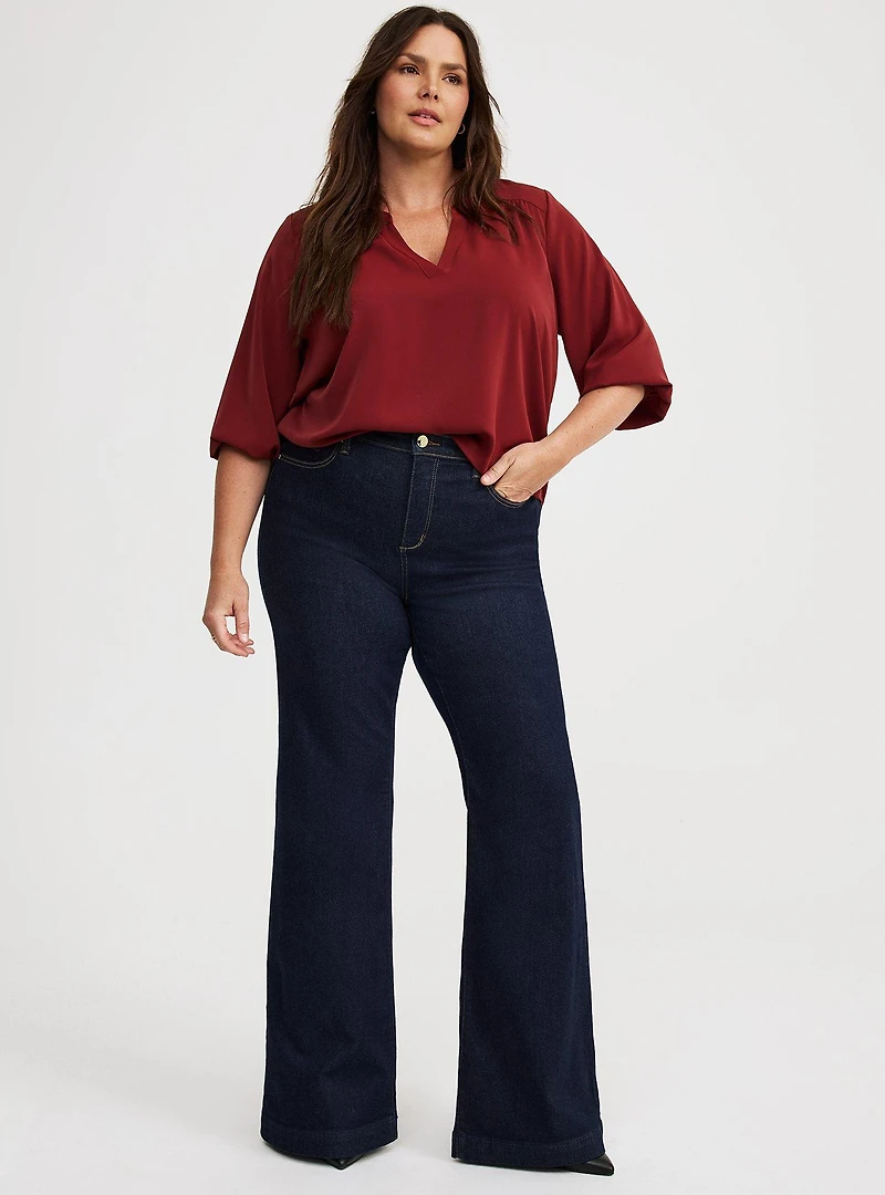 Harper Crepe de Chine Blouson Blouse