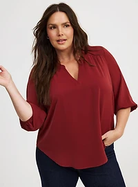 Harper Crepe de Chine Blouson Blouse