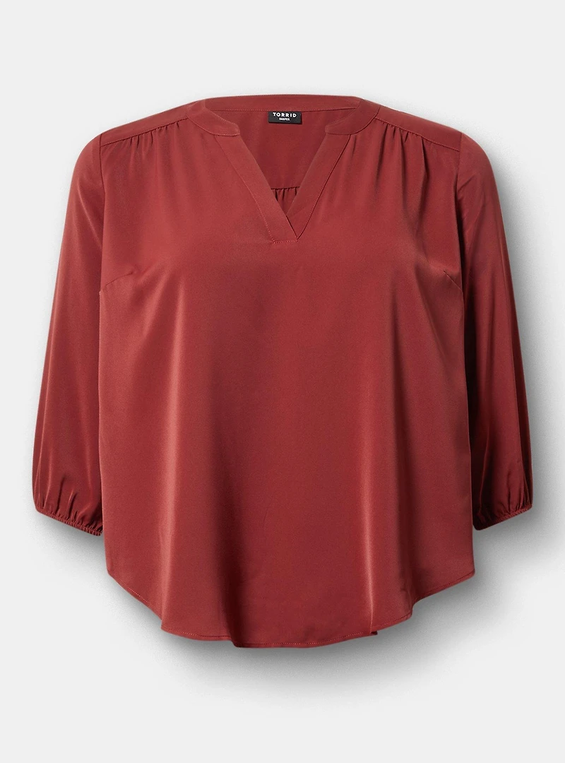 Harper Crepe de Chine Blouson Blouse