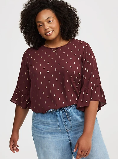 Abbey Georgette Ruffle Top