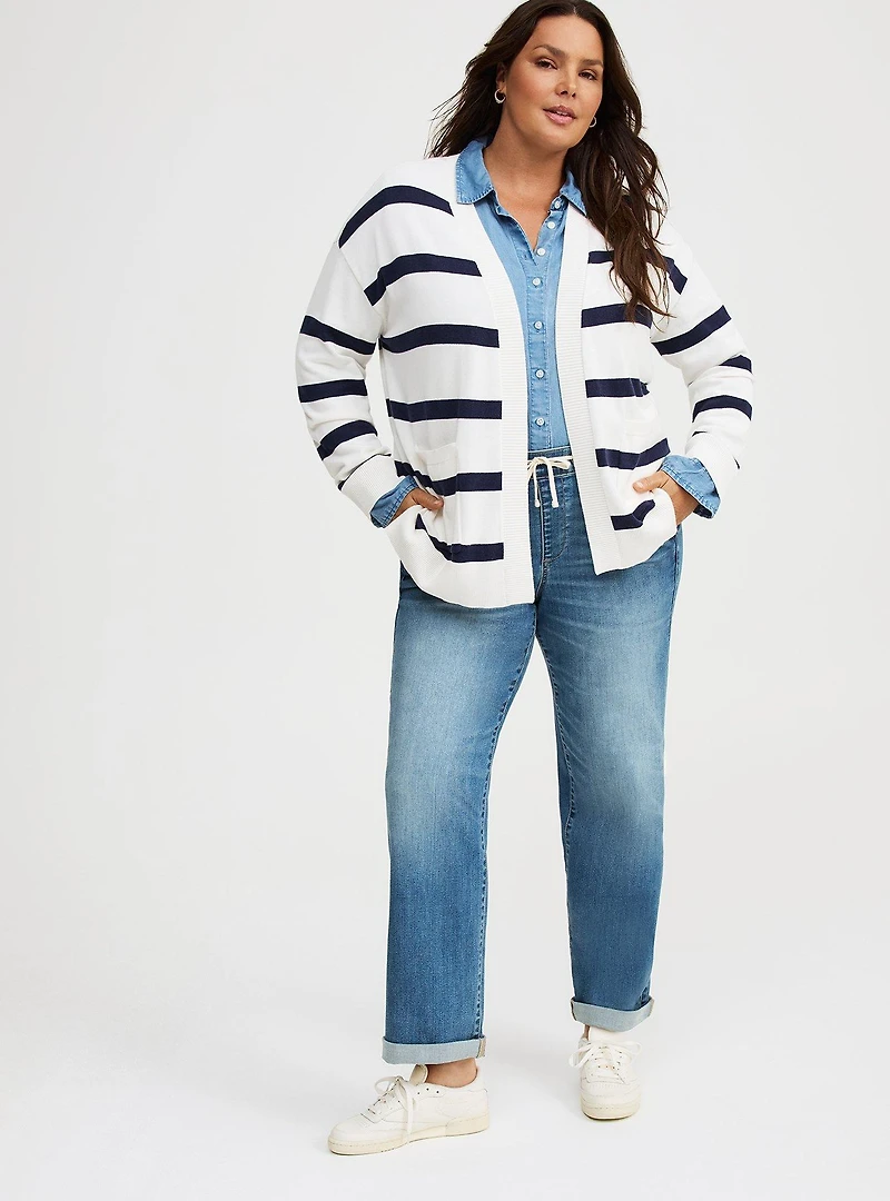 Long-Sleeve Open-Front Cardigan