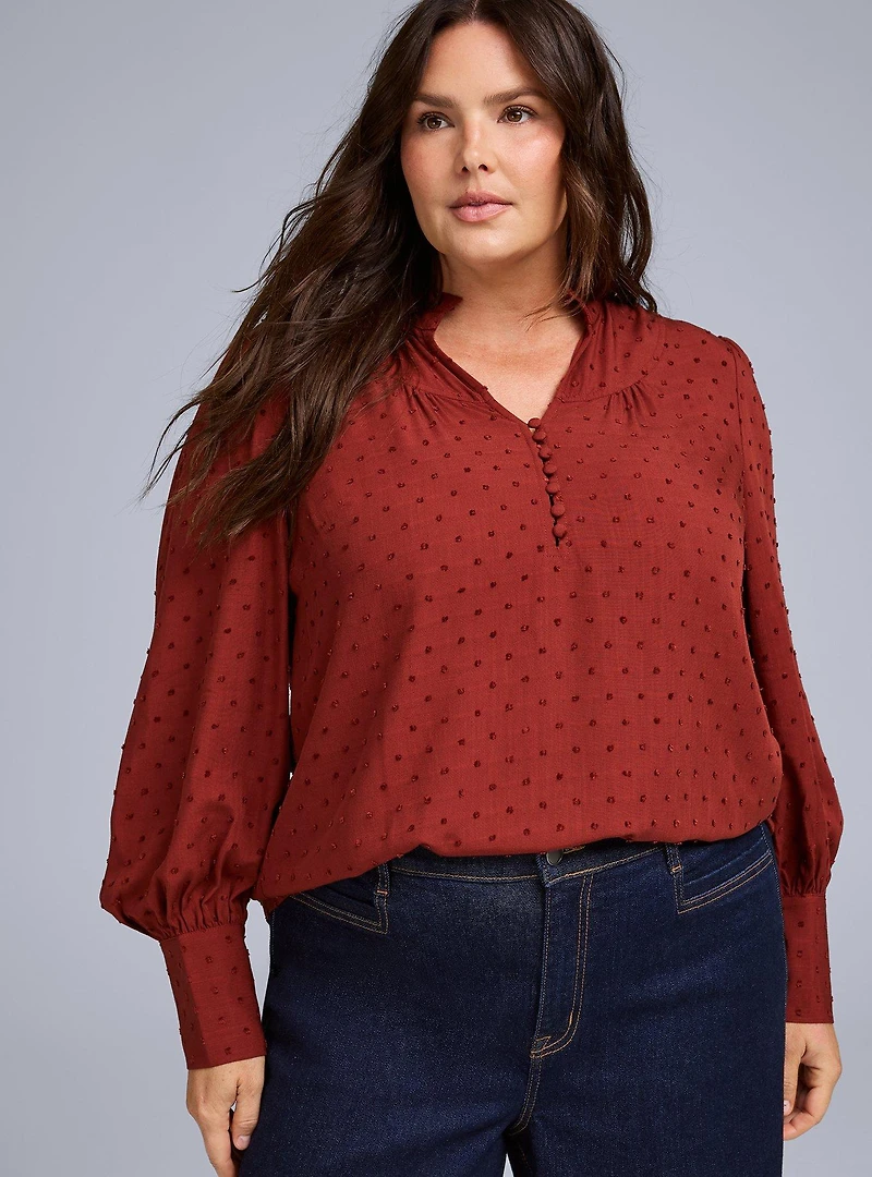 Belle Isle Ruffle Collar Popover Top