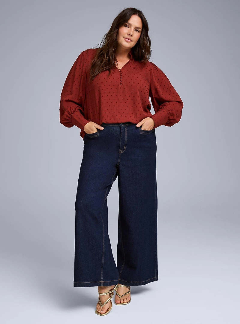 Belle Isle Ruffle Collar Popover Top