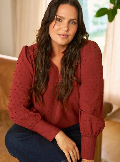 Belle Isle Ruffle Collar Popover Top