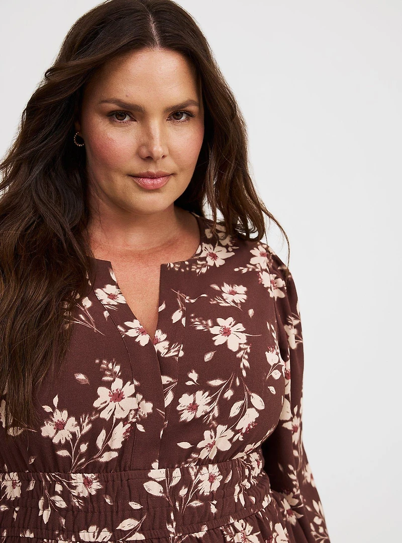 Peplum Y-Neck Top