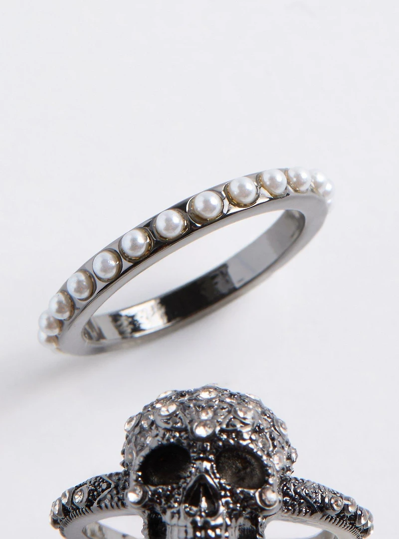 Skull Pave Ring Set