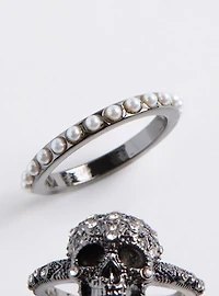 Skull Pave Ring Set