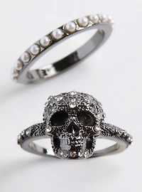 Skull Pave Ring Set