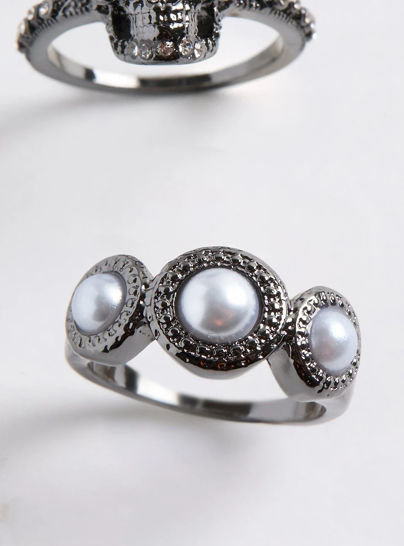Skull Pave Ring Set