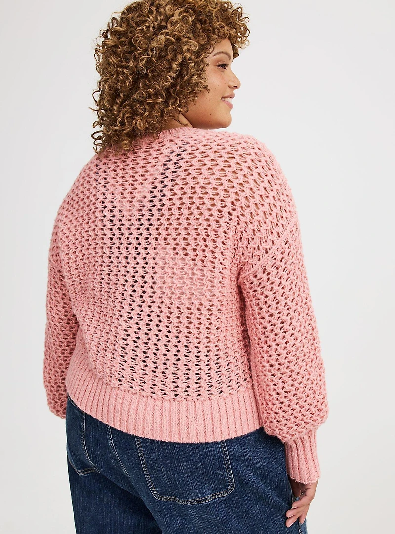 Pointelle Pullover Sweater